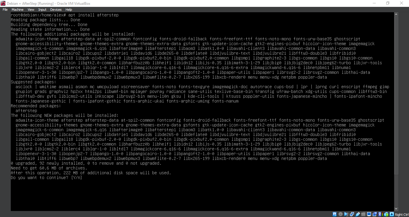 Running 'apt install afterstep'